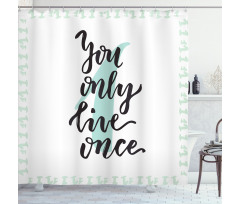 Hand Lettering Calligraphy Shower Curtain