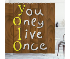 Wooden Rustic Board Words Shower Curtain
