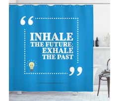 Wisdom Words Blue Shower Curtain