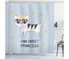 Cat Hearts Love Shower Curtain