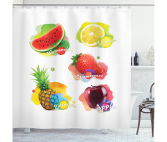 Colorful Summer Food Shower Curtain