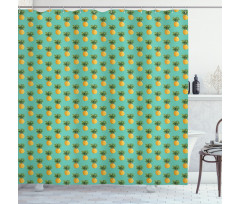 Tropical Pineapple Leaves Shower Curtain
