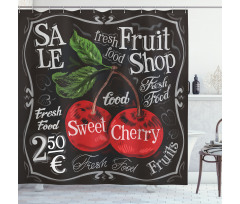 Sketch Style Ripe Cherry Shower Curtain