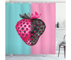 Abstract Strawberry Motif Shower Curtain