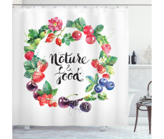 Watercolor Style Berries Shower Curtain