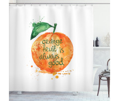 Brush Strokes Orange Shower Curtain