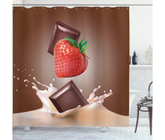 Strawberry Chocolate Shower Curtain