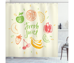 Pomegranate Peach Lime Shower Curtain