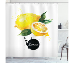 Sour Citrus Lemon Design Shower Curtain