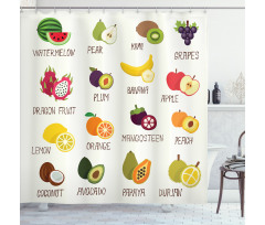 Apple Orange Coconut Shower Curtain