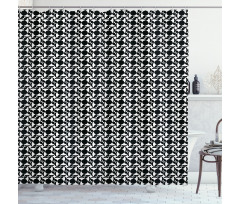 Black and White Tile Shower Curtain
