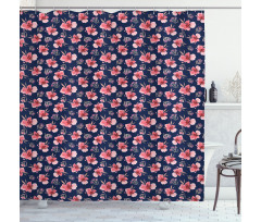 Vibrant Tropical Blooms Shower Curtain