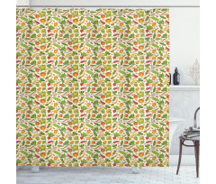 Healthy Cooking Theme Shower Curtain