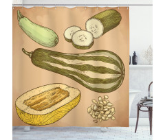 Zucchini Slices Shower Curtain