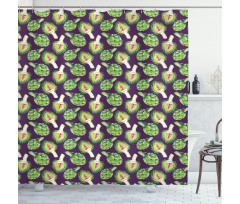 Artichokes Purple Shower Curtain