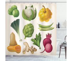 Exotic Fresh Food Shower Curtain
