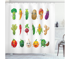 Smiley Faces Farm Shower Curtain