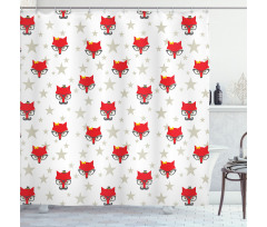 Hipster Foxes Hats Shower Curtain