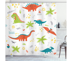 Prehistoric Wildlife Shower Curtain