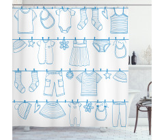 Drying Baby Clothes Shower Curtain