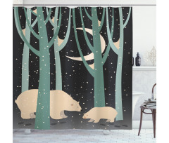 Polar Bear and Cub Shower Curtain
