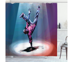 Break Dancer Sketch Shower Curtain