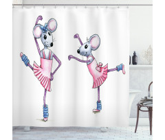 Funny Ballerina Mice Shower Curtain