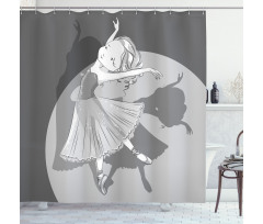 Ballerina Girl Shadow Shower Curtain