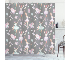 Dancers and Unicorns Shower Curtain