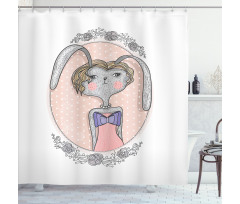 Bunny Portrait Shower Curtain
