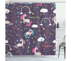 Unicorn Happy Day Shower Curtain