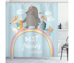 Best Animal Friends Shower Curtain