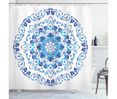 Rich Floral Ornamental Shower Curtain