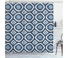 Shibori Dyeing Style Shower Curtain