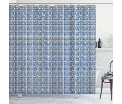 Striped Hippie Tile Shower Curtain