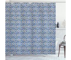 Indonesian Batik Tile Shower Curtain