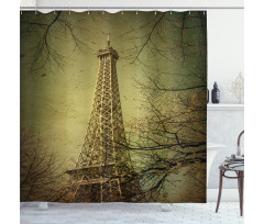 Fall Season Paris Art Shower Curtain