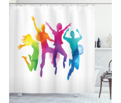 Rainbow Colored Teens Shower Curtain