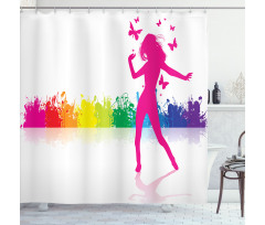 Dancing Girlt Party Shower Curtain