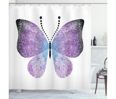 Pointillist Butterfly Shower Curtain