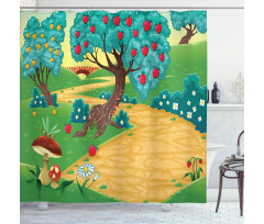 Apple Tree and Dragonfly Shower Curtain
