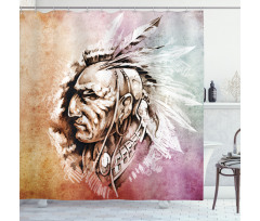 American Native Sketch Shower Curtain