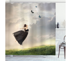 Poetry Bleak Weather Shower Curtain