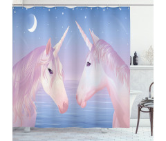 2 Akhal Teke Unicorns Shower Curtain