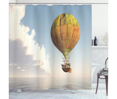 Striped Hot Air Balloon Shower Curtain