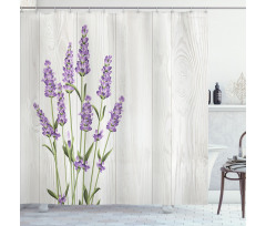 Herbal Bouquet on Wood Shower Curtain