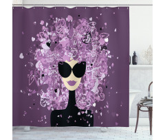 Woman Hearted Hairstyle Shower Curtain