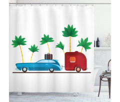 Exotic Travel Theme Shower Curtain