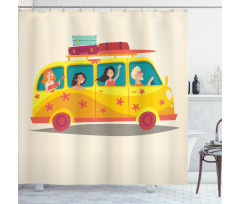 Hippies on Summer Van Shower Curtain