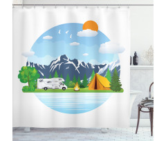 Forest Camping Summer Shower Curtain